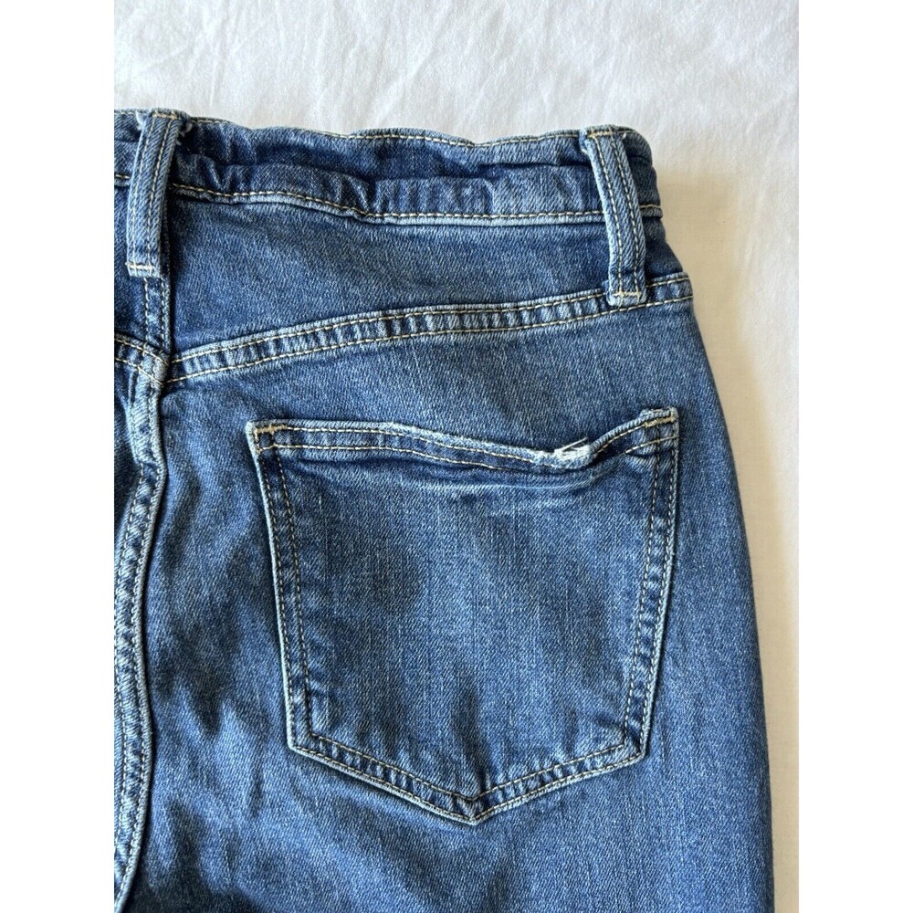 American Eagle Jeans Girls 7 Highest Rise 90s Straight Blue Stretch Distressed - Picture 4 of 10